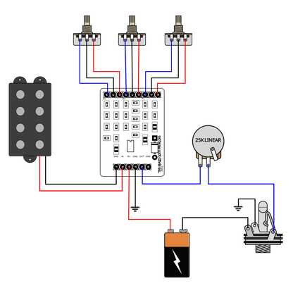 S3EQ Stingray Style DIY Wiring Kit 3 or 4 knob